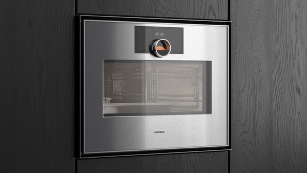 Close-up of a Gaggenau Expressive series combo-microwave oven