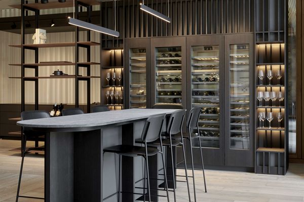 Gaggenau showroom Brussels wine cabinets