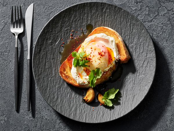 63 degree egg with labneh and Aleppo pepper