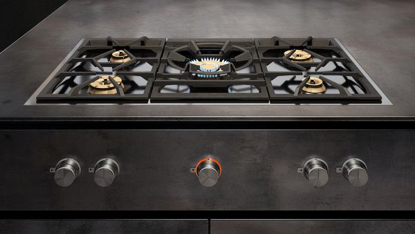 A Gaggenau 400 series gas cooktop 