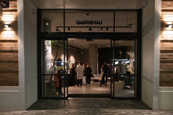 Guests socialising inside the Gaggenau showroom at the Kitchen of the Year Awards 2025.