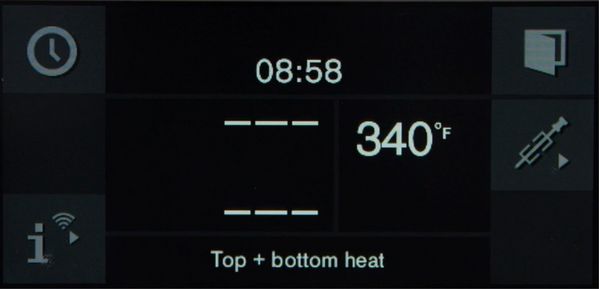 A Gaggenau convection oven display showing top and bottom heat mode 