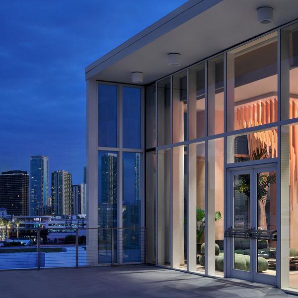 Night-time view on the balcony of the new Miami Flagship showroom