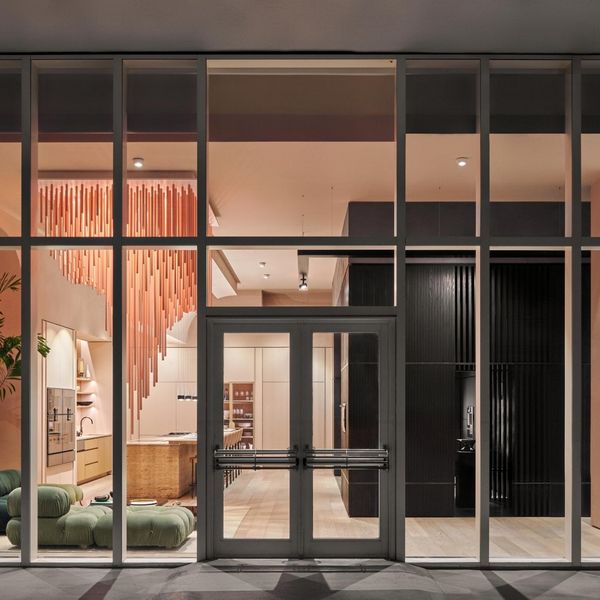 Evening view looking from the balcony into the new Gaggenau Miami Flagship showroom 