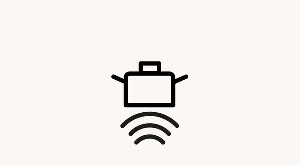 Icon of the Cooking Sensor function on the CI induction cooktop