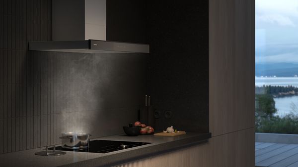Gaggenau v&auml;ggmonterad fl&auml;kt i 200-serien i ett modernt k&ouml;k