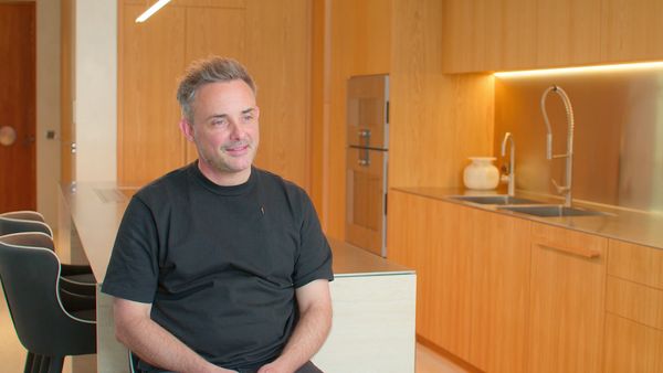 Designer sitting in the house