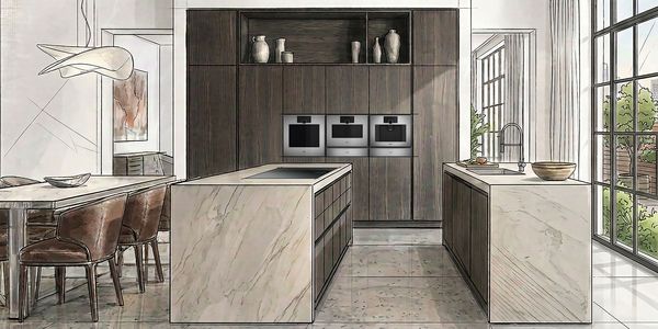 Gaggenau luxury kitchen rendering.