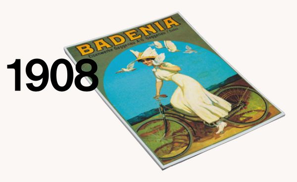 Année 1908 Affiche publicitaire pour les bicyclettes Badenia