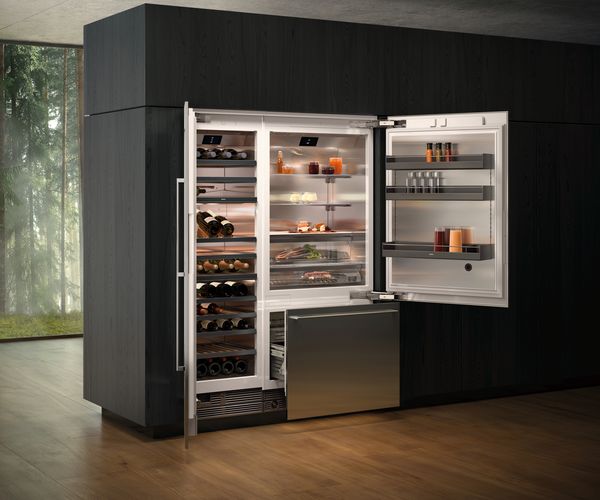 fridge freezer with wine cooler
