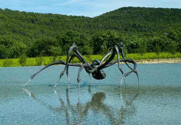 rzeźba przyczajonego pająka louise bourgeois i dobre wino w prowansji