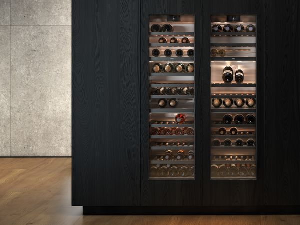 Gaggenau 400 series wine climate cabinets in a modern environment 