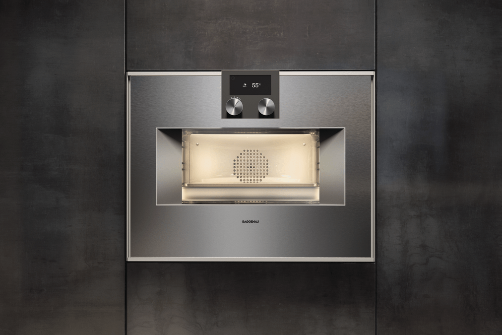 400 series Built-in compact oven with steam function 60 x 45 cm Door hinge: Left, Stainless steel behind glass BS471112 BS471112-10