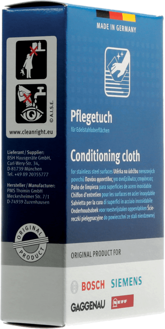 Conditioning Cloths: Stainless Steel Surfaces 00312007 00312007-2