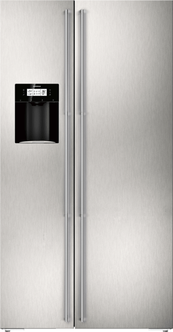 Vario Side-by-Side Serie 200 mit Frischkühlen nahe 0 °C freistehend, Edelstahl-vollverkleidet Eis- und Wasserausgabe, schwarz RS295311 RS295311-5