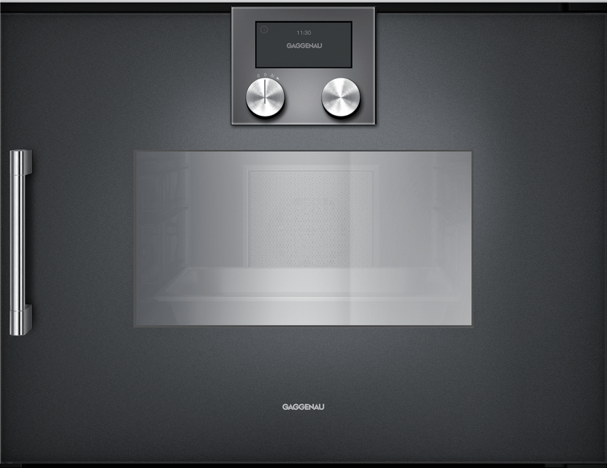 200 series Built-in compact oven with steam function 60 x 45 cm Door hinge: Right, Gaggenau Anthracite BSP250100 BSP250100-1
