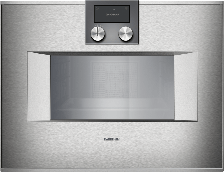 400 series Built-in compact oven with steam function 60 x 45 cm Door hinge: Left, Stainless steel behind glass BS451110 BS451110-1