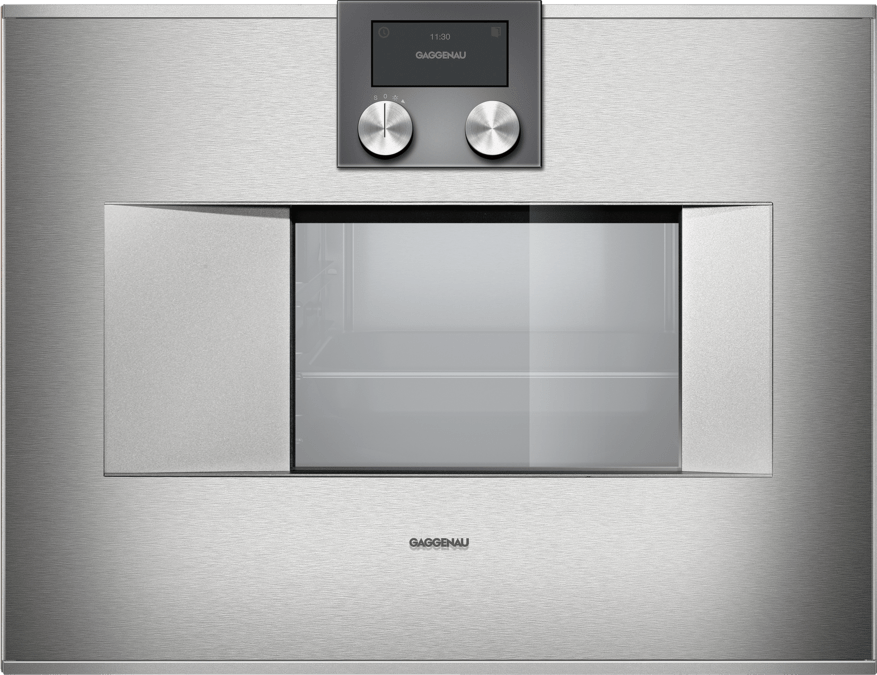 400 series Built-in compact oven with steam function 60 x 45 cm Door hinge: Right, Stainless steel behind glass BS470111 BS470111-1