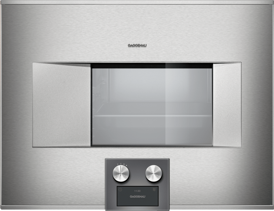 400 series Built-in compact oven with steam function 60 x 45 cm Door hinge: Right, Stainless steel behind glass BS474111 BS474111-1