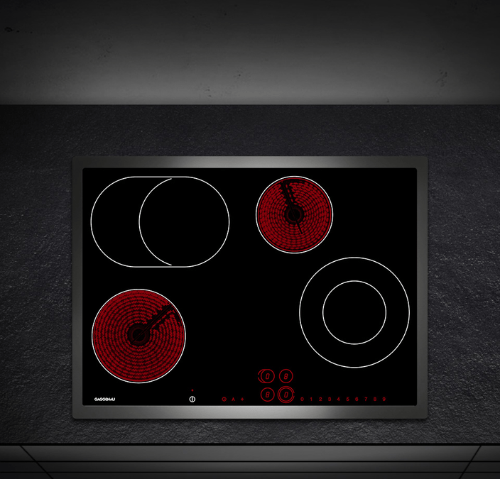 Glass ceramic cooktop Stainless steel frame Width 70 cm CE273112 CE273112-2