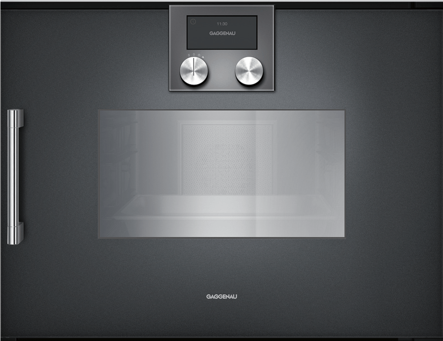 200 series Built-in compact oven with steam function 60 x 45 cm Door hinge: Right, Gaggenau Anthracite BSP250100 BSP250100-2