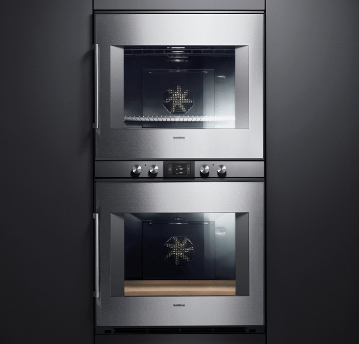 Double oven 400 series Stainless steel-backed full glass door Width 76 cm Right-hinged BX480110 BX480110-2