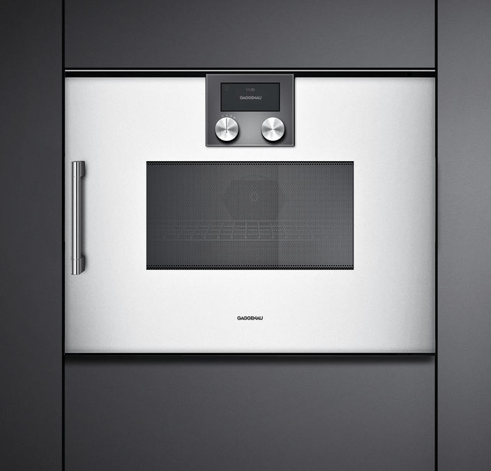200 series Built-in compact oven with microwave function 60 x 45 cm Door hinge: Right, Gaggenau Silver BMP250130 BMP250130-4
