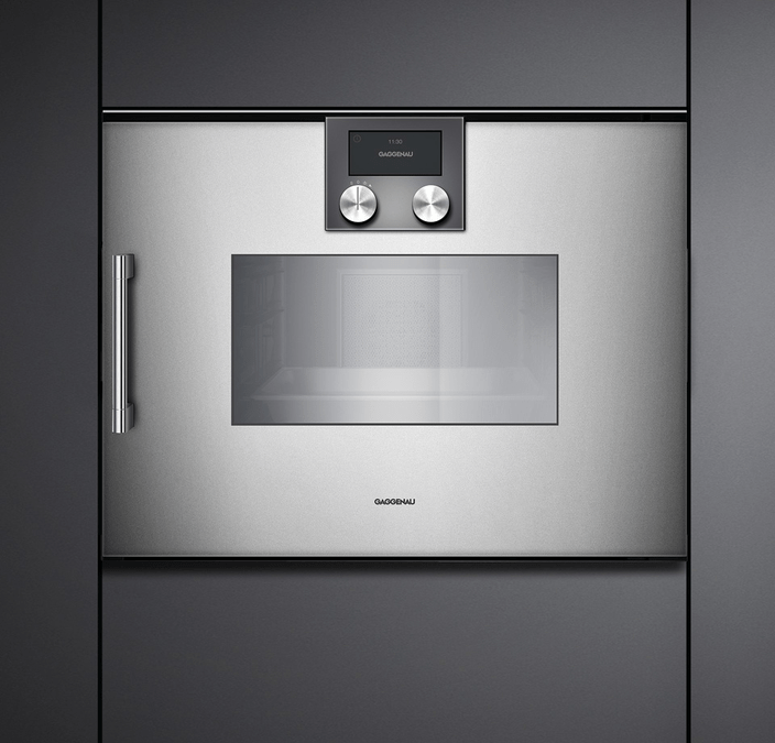 200 Series Built-in compact oven with steam function 60 x 45 cm Door hinge: Right, Metallic BSP250110 BSP250110-3