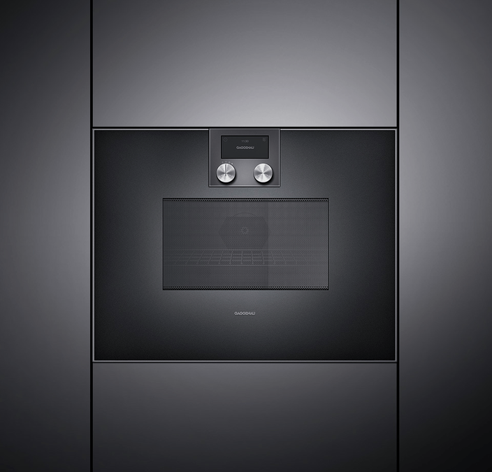400 series built-in compact oven with microwave function 60 x 45 cm Door hinge: Left, Gaggenau Anthracite BM451100 BM451100-3