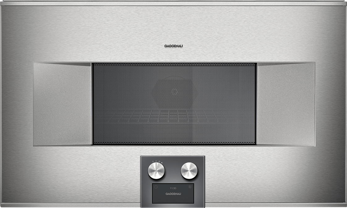 400 series Combi-microwave oven 76 x 45 cm Door hinge: Left, Stainless steel behind glass BM485110 BM485110-2