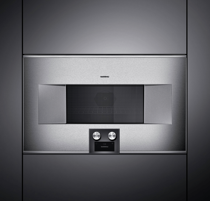 400 series Combi-microwave oven 76 x 45 cm Door hinge: Right, Stainless steel behind glass BM484110 BM484110-5