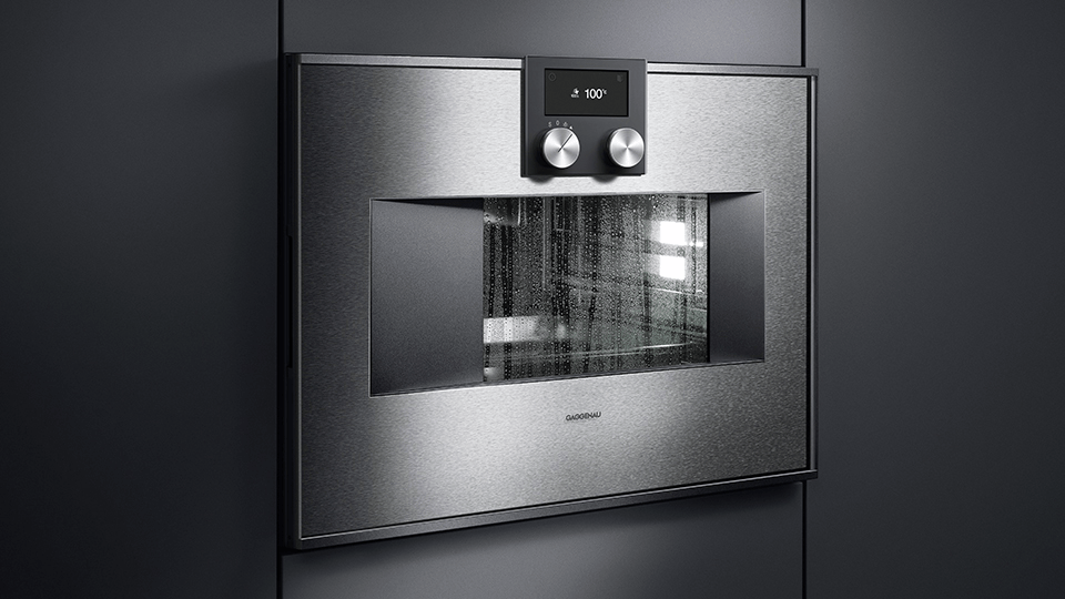 400 series Built-in compact oven with steam function 60 x 45 cm Door hinge: Right, Stainless steel behind glass BS470111 BS470111-6