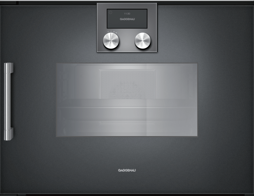 200 Series Built-in compact oven with steam function 60 x 45 cm Door hinge: Right, Anthracite  BSP250101 BSP250101-1