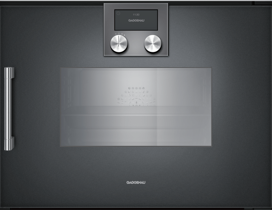 200 Series Built-in compact oven with steam function 60 x 45 cm Door hinge: Right, Anthracite  BSP270101 BSP270101-1