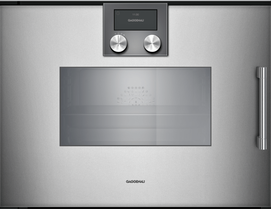 200 Series Built-in compact oven with steam function 60 x 45 cm Door hinge: Left, Metallic BSP271111 BSP271111-1