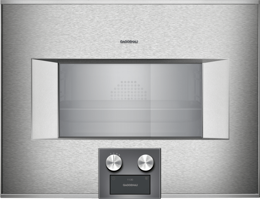 400 series Built-in compact oven with steam function 60 x 45 cm Door hinge: Right, Stainless steel behind glass BS474112 BS474112-1