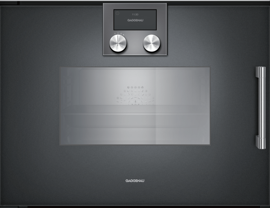 200 Series Built-in compact oven with steam function 60 x 45 cm Door hinge: Left, Anthracite  BSP271101 BSP271101-1