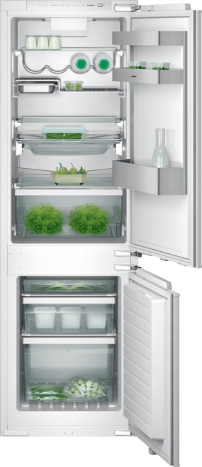 200 series Vario built-in fridge-freezer with freezer at bottom 177.2 x 55.6 cm soft close flat hinge RB287203 RB287203-1