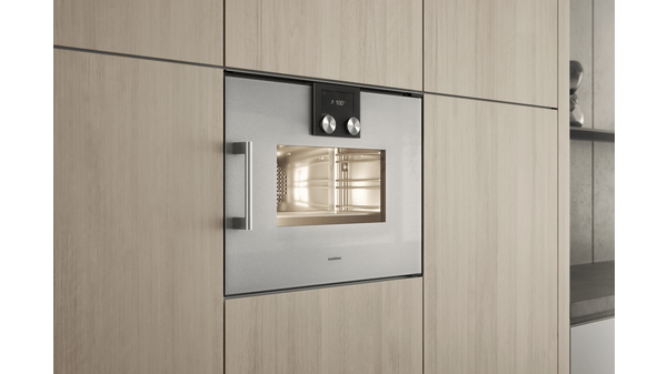 200 Series Built-in compact oven with steam function 60 x 45 cm Door hinge: Left, Metallic BSP251111 BSP251111-4