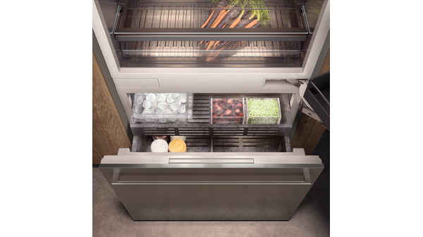 400 series Vario built-in fridge-freezer with freezer at bottom 212.5 x 90.8 cm soft close flat hinge RB492303 RB492303-3