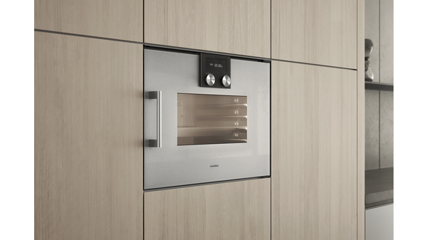 200 series built-in compact oven with microwave function 60 x 45 cm Door hinge: Right, Gaggenau Metallic BMP250110 BMP250110-4