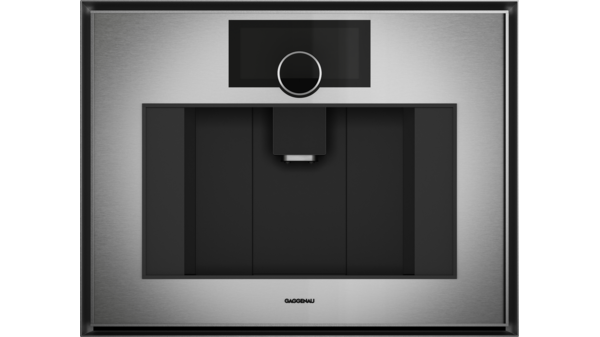 Gaggenau Expressive series fully automatic coffee machine 60 x 45 cm stainless steel behind smoked glass GC461120 GC461120-1