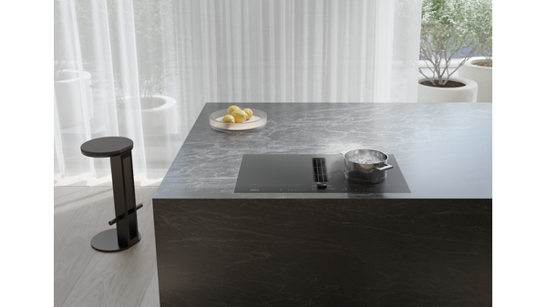 200 series Flex induction cooktop with integrated ventilation system 80 cm matte finish CV282101M CV282101M-3