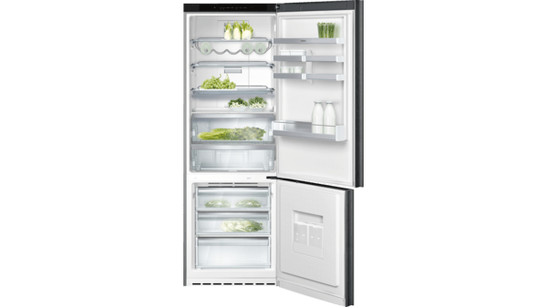 200 series Free-standing fridge-freezer with freezer at bottom, glass door 200 x 70 cm Stainless steel RB292311 RB292311-1