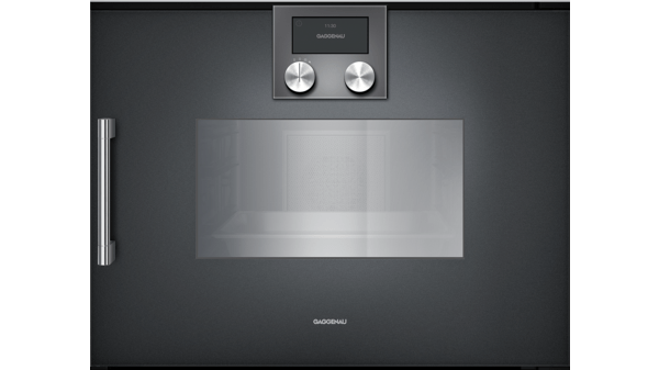 200 series Built-in compact oven with steam function 60 x 45 cm Door hinge: Right, Gaggenau Anthracite BSP250100 BSP250100-1