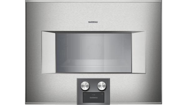 400 series Built-in compact oven with steam function 60 x 45 cm Door hinge: Left, Stainless steel behind glass BS455110 BS455110-1