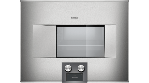 400 series Built-in compact oven with steam function 60 x 45 cm Door hinge: Right, Stainless steel behind glass BS474111 BS474111-1