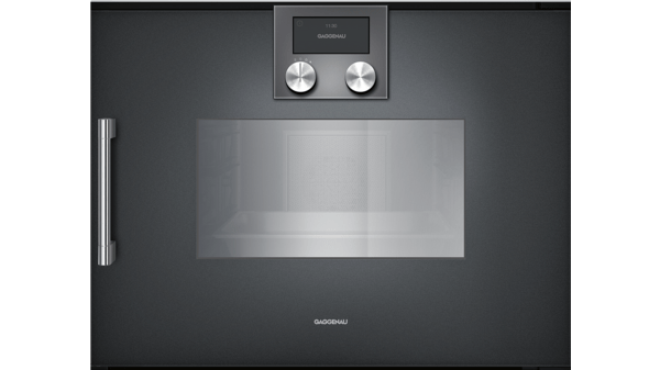 200 series Built-in compact oven with steam function 60 x 45 cm Door hinge: Right, Gaggenau Anthracite BSP250100 BSP250100-2