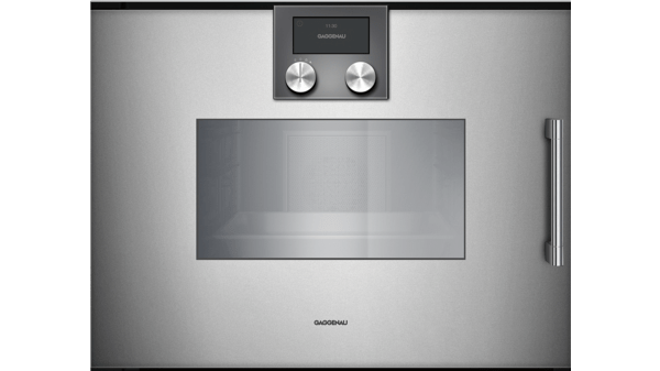 200 series Built-in compact oven with steam function 60 x 45 cm Door hinge: Left, Gaggenau Metallic BSP251110 BSP251110-2