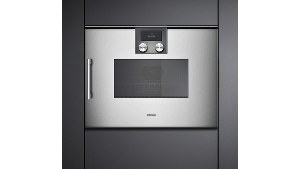 200 series built-in compact oven with microwave function 60 x 45 cm Door hinge: Right, Gaggenau Metallic BMP250110 BMP250110-3